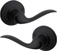 🚪 kwikset 97200-816 tustin passage lever for hall or closet with traditional wave design, interior door handle, 1-pack, iron black логотип