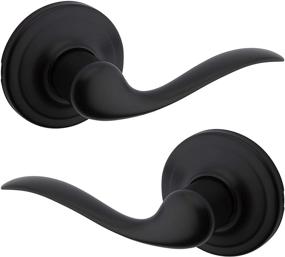 img 4 attached to 🚪 Kwikset 97200-816 Tustin Passage Lever for Hall or Closet with Traditional Wave Design, Interior Door Handle, 1-Pack, Iron Black