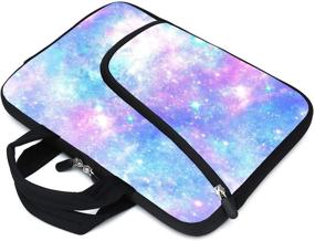 img 2 attached to 📚 XMBFZ 11.6&#34; 12.2 inches Laptop Sleeve Chromebook Case Ultrabook Case Notebook Sleeve PC Messenger Bag Tablet Case Neoprene Handle Sleeve for Kids Men Women, Two Pockets (galaxys): Stylish and Protective Laptop Sleeve for Various Devices