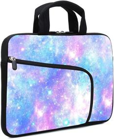 img 4 attached to 📚 XMBFZ 11.6&#34; 12.2 inches Laptop Sleeve Chromebook Case Ultrabook Case Notebook Sleeve PC Messenger Bag Tablet Case Neoprene Handle Sleeve for Kids Men Women, Two Pockets (galaxys): Stylish and Protective Laptop Sleeve for Various Devices