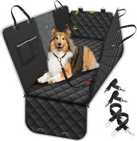 img 4 attached to 🐾 Yuntec Dog Car Seat Cover: Waterproof Hammock with Mesh Window - Ultimate Protector for Pets in Cars, Trucks, SUVs