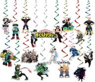 🎉 36 count hanging swirls decorations multicolored hanging streamers cutouts for mha fans birthday party supplies - my hero academia hanger set logo