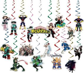 img 4 attached to 🎉 36 Count Hanging Swirls Decorations Multicolored Hanging Streamers Cutouts for MHA Fans Birthday Party Supplies - My Hero Academia Hanger Set