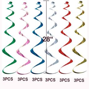 img 1 attached to 🎉 36 Count Hanging Swirls Decorations Multicolored Hanging Streamers Cutouts for MHA Fans Birthday Party Supplies - My Hero Academia Hanger Set