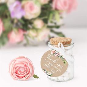 img 2 attached to 🌸 Andaz Press Peach Coral Rustic Floral Garden Party Wedding Collection, Round Circle Gift Tags, Thank You for Celebrating with Us, 24-Pack