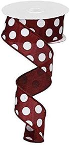 img 1 attached to Polka Wired Ribbon Yards Maroon