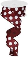 polka wired ribbon yards maroon logo