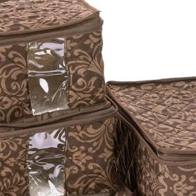 img 1 attached to 🏡 Homewear 8-Piece Hudson Damask China Storage Container Set in Elegant Brown