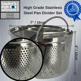 img 3 attached to Saucepan Triple Divider Steamer Basket Separator Set – Pressure Cooker Accessories, Energy-Saver & Space-Saver. Premium 7”/18cm Stainless Steel Strainer. Perfect for Vegetables, Potatoes, Eggs, and Pasta