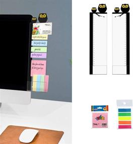 img 1 attached to 🦉 MEGREZ Acrylic Monitor Memo Board with Transparent Sticky Note Panels - Set of 2 (Left & Right) - Owls Design