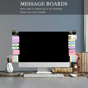 img 3 attached to 🦉 MEGREZ Acrylic Monitor Memo Board with Transparent Sticky Note Panels - Set of 2 (Left & Right) - Owls Design