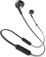 jbl t205bt wireless in-ear headphones: silver, three-button remote and microphone logo