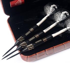 img 1 attached to CUESOUL Steel Tip Darts Set: Deluxe PU Dart Case, Black Scorpion Series, 20/22/24 Grams