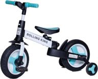 🚲 rolling king 3-in-1 convertible kids bicycle for toddlers, ages 2-5, boys & girls, starter bike with training wheels, adjustable seats, variety of colors logo