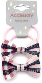 img 3 attached to Elesa Miracle Baby Girls Hair Bow Elastic Ties Set - 12 Pairs of Mini Bow Hair Elastics