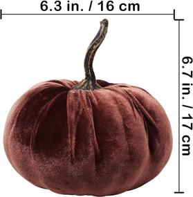 img 2 attached to Fall-inspired Set of 3 Faux Large Rustic Harvest Decorative Pumpkins: Velvet Foam & Fabric Pumpkins in Rust Orange Bronze – Perfect for Autumn Weddings, Halloween, Thanksgiving, Mantels, and More!