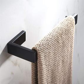 img 4 attached to 🛀 JunSun Matte Black Stainless Steel Towel Ring: Sleek Bathroom Hardware for Wall Mounting