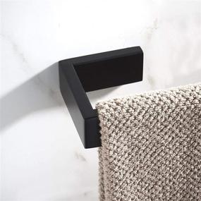 img 1 attached to 🛀 JunSun Matte Black Stainless Steel Towel Ring: Sleek Bathroom Hardware for Wall Mounting