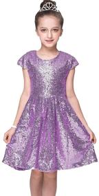 img 2 attached to 🎉 Sparkling Sequins Birthday Attire: Shiny Toddler Little Girls' Clothing Designed for Active Fun!