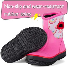 img 2 attached to 👢 Stylish and Waterproof PENNYSUE Neoprene Toddler Boots for Outdoor Adventures