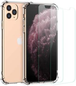 img 4 attached to 📱 Comwinn iPhone 11 Pro Case with 2 x Tempered Glass Screen Protector - Ultra-Thin, Shockproof, Clear Cover for Apple iPhone 11 Pro