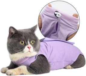 img 4 attached to 🐾 Diizeco Cat Professional Recovery Suit: Ideal Abdominal Wound & Skin Disease Solution, E-Collar Alternative for Cats & Dogs, Post-Surgery Wear to Prevent Wound Licking