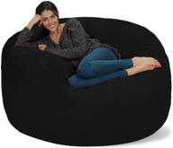 🪑 chill sack bean bag chair: giant 5-foot memory foam furniture with soft microfiber cover - black sofa for ultimate comfort logo