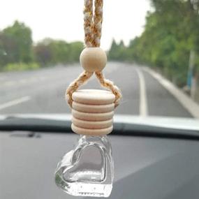 img 2 attached to 🚗 10 Pack Car Aromatherapy Essential Oil Diffuser Bottles - Empty Hanging Perfume Bottles for Auto Window Ornament, Fragrance Decoration Accessories, Heart Design