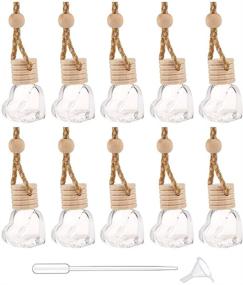 img 4 attached to 🚗 10 Pack Car Aromatherapy Essential Oil Diffuser Bottles - Empty Hanging Perfume Bottles for Auto Window Ornament, Fragrance Decoration Accessories, Heart Design