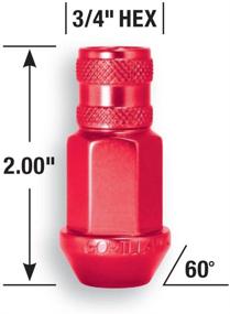 img 1 attached to Гайки колесные с открытым концом Gorilla Automotive 44037RD из алюминия для гоночного использования (12 мм x 1")