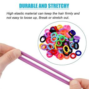 img 2 attached to Lintopos Baby Hair Ties Girl (100 PCS): Elastic Hair Bands Ties for Small Ponytails - Premium Rubber Band Ponytail Holders
