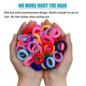 img 1 attached to Lintopos Baby Hair Ties Girl (100 PCS): Elastic Hair Bands Ties for Small Ponytails - Premium Rubber Band Ponytail Holders