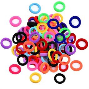 img 4 attached to Lintopos Baby Hair Ties Girl (100 PCS): Elastic Hair Bands Ties for Small Ponytails - Premium Rubber Band Ponytail Holders