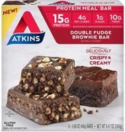 atkins double fudge brownie meal bar - 5 pack: your perfect low-carb snacking solution logo