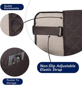 img 2 attached to 🛋️ Water Resistant Reversible Sofa Cover - Chair Couch Protector | Machine Washable Furniture Slipcover with Non-Slip Features and Adjustable Strap for Dogs, Pets (Chair, Chocolate/Beige)