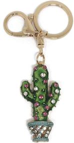 img 4 attached to Cactus Crystal Rhinestone Purse Keychain Men's Accessories