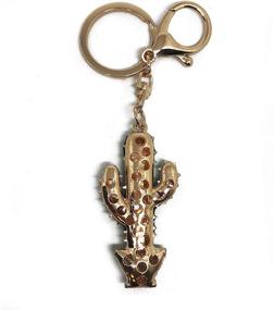 img 2 attached to Cactus Crystal Rhinestone Purse Keychain Men's Accessories