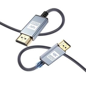 img 4 attached to 🔌 Sweguard 4K HDMI Cable 1.5ft – High-Speed 18Gbps, Gold Plated, Nylon Braid, Supports 4K@60Hz, 2K@144Hz, 3D, HDR, UHD 2160P, 1440P, 1080P – Compatible with Apple TV, Fire TV, PS4, PS3, PC – Grey