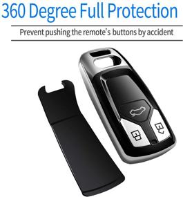 img 2 attached to Silver Autophone Key Fob Cover Case - Premium TPU 360 Degree Protection Shell - Compatible with Audi A4 A5 Q5 Q7 TT TTS S4 S5 RS4 RS5 - Smart Key (Keyless go only)
