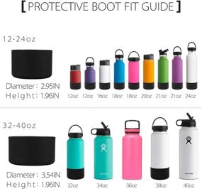 img 3 attached to 🏞️ PAMASE 2-Pack Black Silicone Water Bottle Boot Protectors – Non-Slip Sleeve for Hydro Flask Wide and Narrow Mouth Bottles