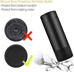 img 2 attached to 🏞️ PAMASE 2-Pack Black Silicone Water Bottle Boot Protectors – Non-Slip Sleeve for Hydro Flask Wide and Narrow Mouth Bottles