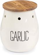 🧄 mud pie garlic keepers (white) - stylish storage for fresh garlic cloves! logo