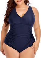 👙 wavely plus size hollow out cutout one piece swimsuits for women with tummy control - stylish swimwear for a flattering look logo