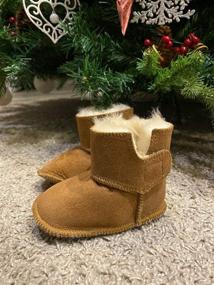 img 3 attached to 👣 Genuine Sheepskin Baby Snow Boots - Warm Winter First Walker Toddler Shoes for Boys and Girls by Bebila