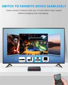 img 2 attached to 🎮 Koopman 4K HDR HDMI переключатель: 4 порта 4K 60 Гц HDMI 2.0 Выборщик с селектором с беспроводным ИК-пультом – Поддерживает UltraHD Dolby Vision, высокую скорость (18,5 Гбит/с), HDR10, HDCP 2.2 и 3D