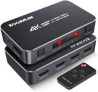 🎮 koopman 4k hdr hdmi переключатель: 4 порта 4k 60 гц hdmi 2.0 выборщик с селектором с беспроводным ик-пультом – поддерживает ultrahd dolby vision, высокую скорость (18,5 гбит/с), hdr10, hdcp 2.2 и 3d логотип