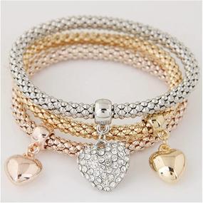 img 1 attached to 🦋 Sparkling Multilayer Rhinestone Butterfly Bracelet: Gorgeous Friendship Jewelry for Girls