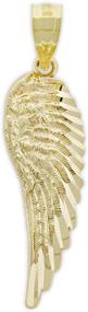 img 2 attached to 👼 Gold Angel Wing Charm - Solid 10 Karat Gold - Charm America