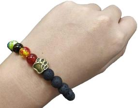 img 1 attached to 🌈 COZYMATE Rainbow Bridge Pet Memorial Gift: Lava Bead Bracelet to Honor Beloved Dogs and Cats