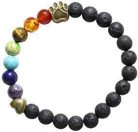 img 4 attached to 🌈 COZYMATE Rainbow Bridge Pet Memorial Gift: Lava Bead Bracelet to Honor Beloved Dogs and Cats